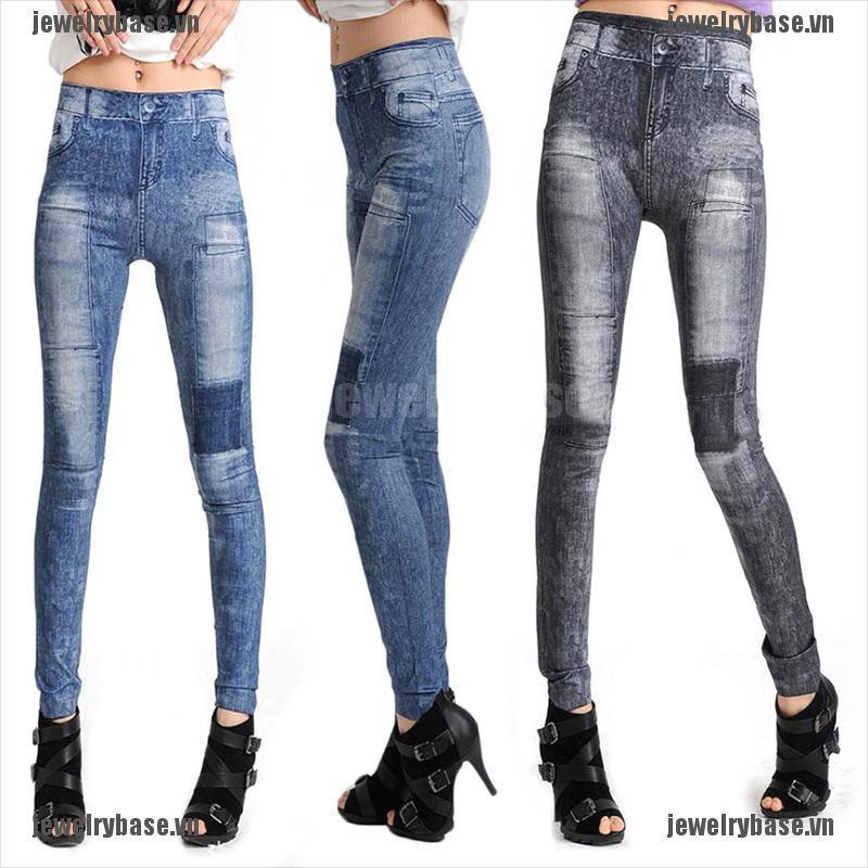 Quần jeans nữ dài lưng cao ôm chân thời trang Hàn