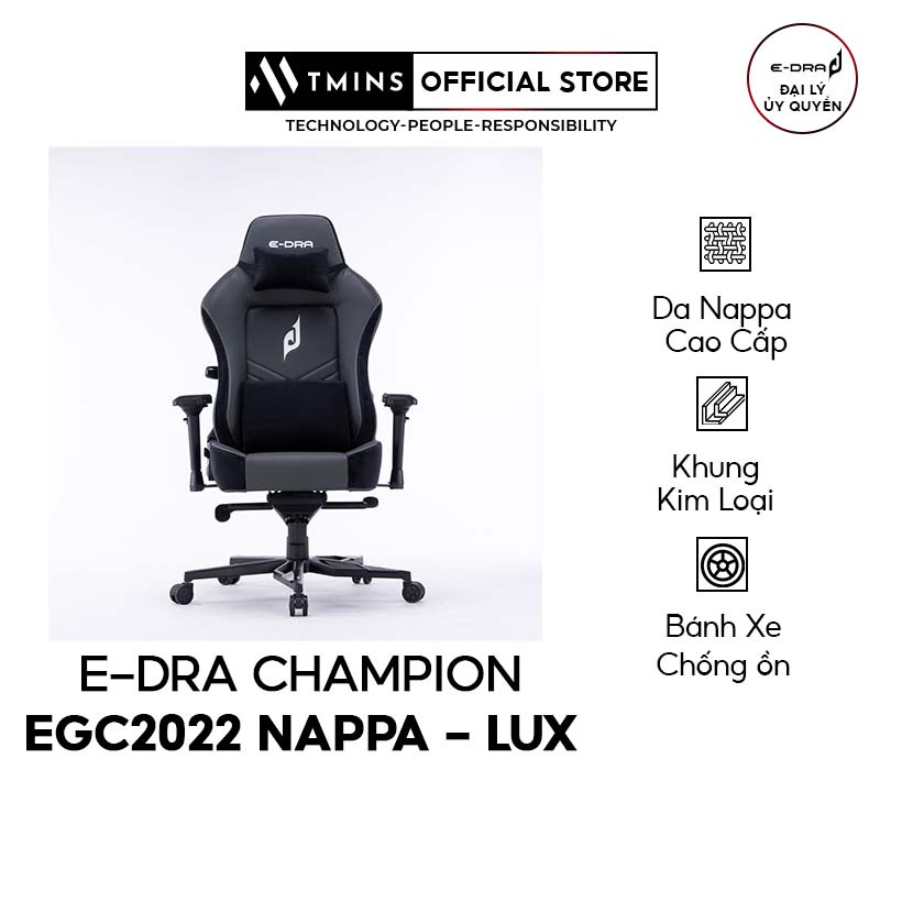 [Mã BMBAU300 giảm 10% đơn 499K] Ghế Gaming EDRA Champion EGC2022 NAPPA LUX