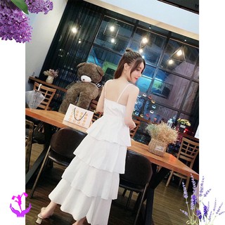 Đầm xòe 2 dây nhiều tầng giá tốt