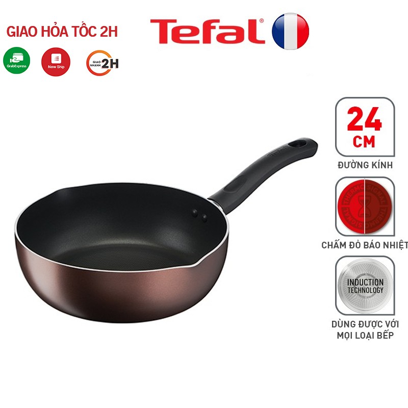 Chảo sâu lòng chống dính titanium Tefal Day By Day G1436405 đáy từ lòng chảo sâu 8cm-TEfal.saulongdaybyday