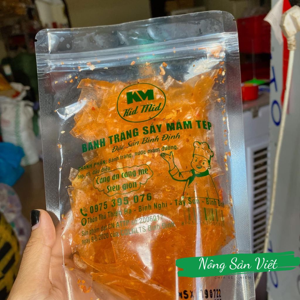 Bánh tráng sấy mắm tép đặc sản Bình Định bánh tráng mắm tép ngon giòn ăn là mê - 04100193