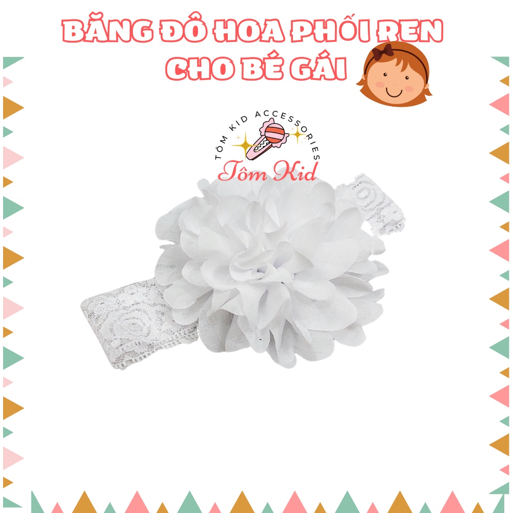 Băng đô hình hoa phối ren cho bé gái NCC Baby Tôm