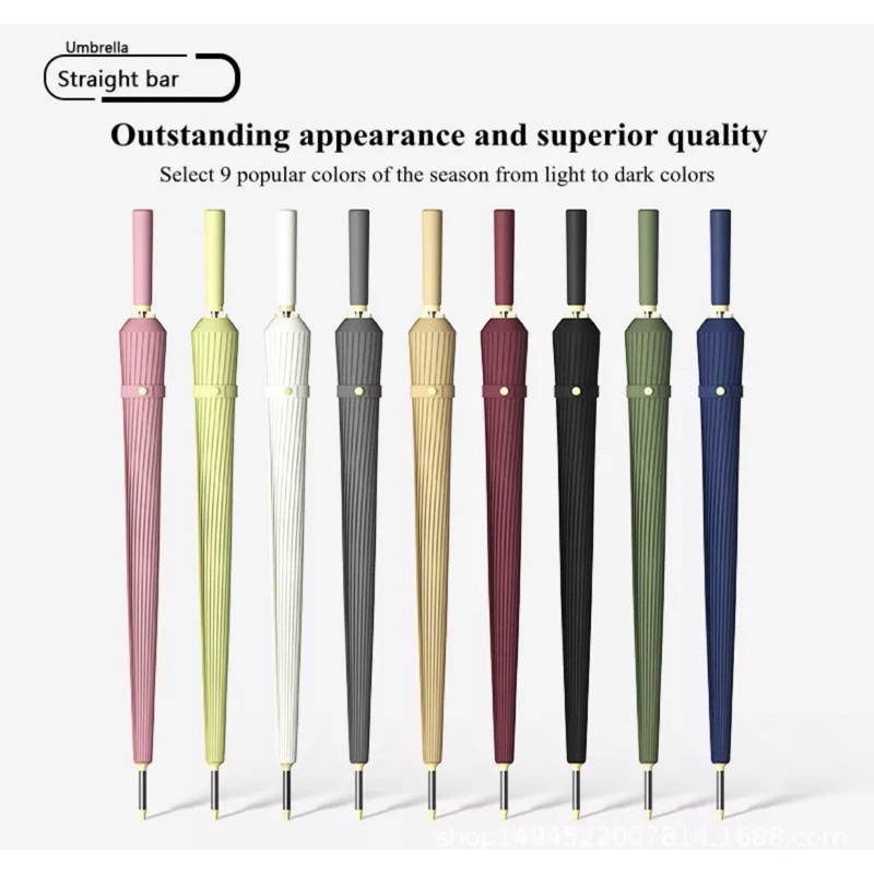 Dù Che Mưa Nắng 24 Xương Cán Dài Thẳng Cỡ Lớn Chống Gió Tiện Dụng