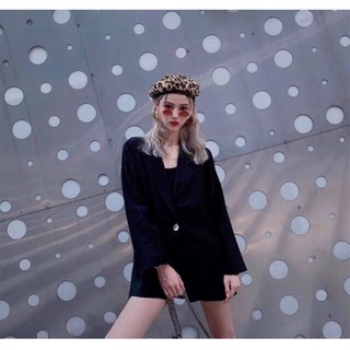 [238] Mũ nồi Beret da báo (sẵn 4 màu)