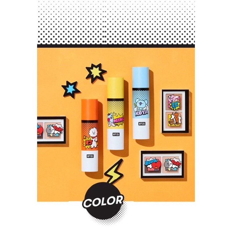 VT x BTS BT21 Thanh Che Khuyết Điểm Kèm Đầu Lông Tán BT21