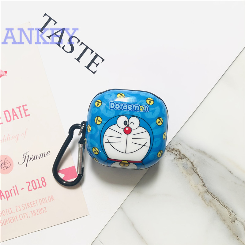 Samsung Galaxy Buds Pro / Buds Live / Buds2 / Buds 2 Pro Case TPU Silicone Case Cover Doraemon Lovely Earbuds Waterproof Shockproof Case Soft Protective Case Headphone Cover Headset Skin with Hook