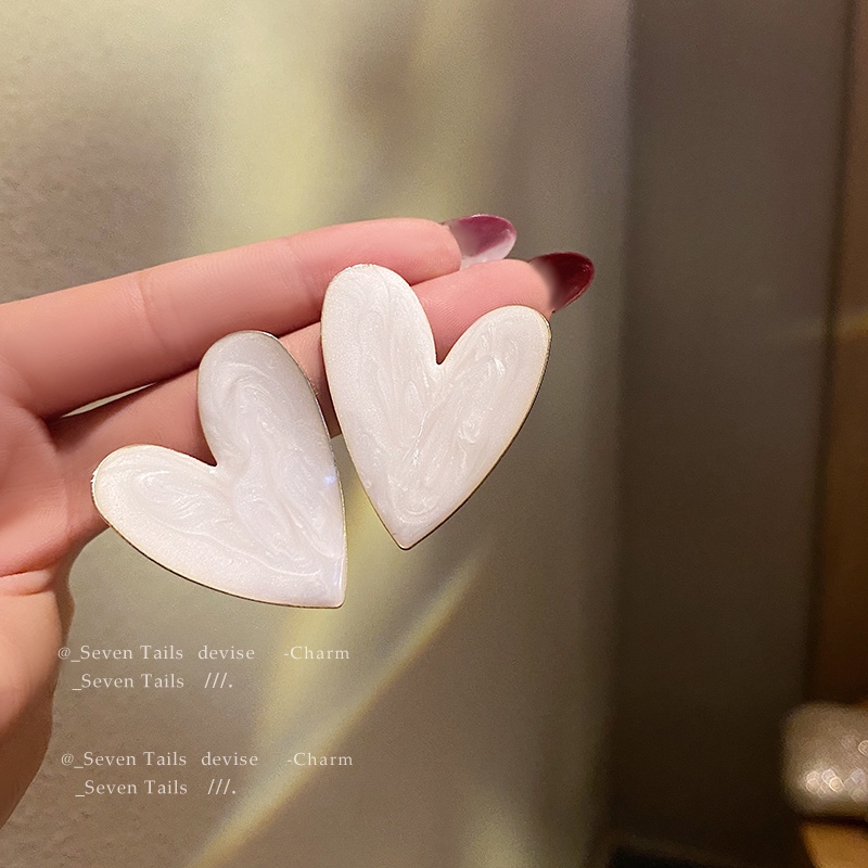 Bông Tai Hình Trái Tim Màu Xanh Lá Phong Cách vintage Thanh Lịch Dành Cho Nữ