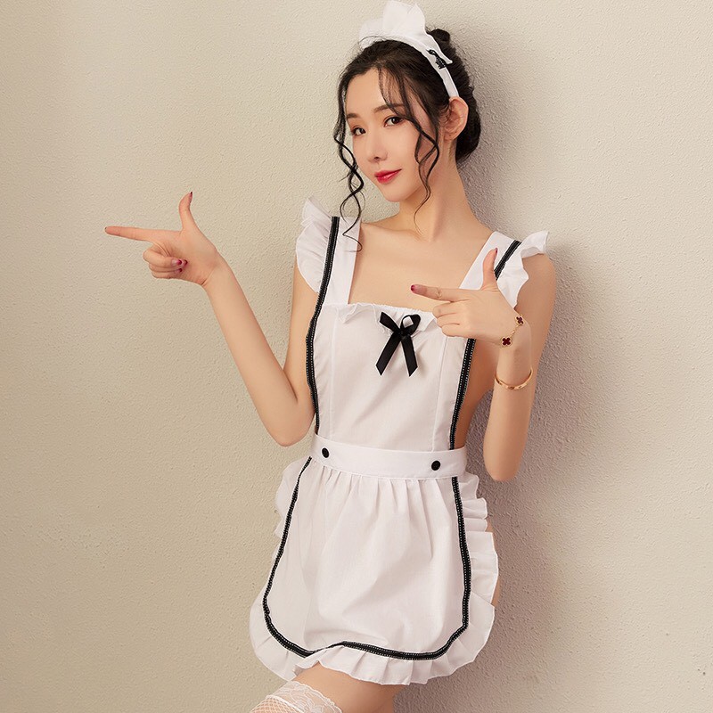 Đồ ngủ Cosplay nàng hầu gái gợi cảm - Tặng kèm tất ren, băng đô tóc và quần lót nữ lọt khe siêu sexy | BigBuy360 - bigbuy360.vn