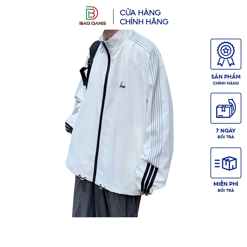 Áo khoác nam cổ đứng vải dù nhật 2 lớp chạy sọc đi mưa , chống nắng , cản gió cách nhiệt đa năng hót ngầu 2020 Bảo Đăng