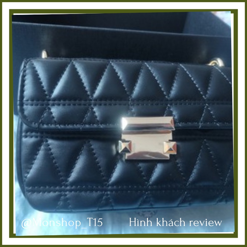 🌸order🌸 Túi xách da mềm đeo chéo nữ CEEKAY chính hãng vân tam giác khóa 2 nút - T15