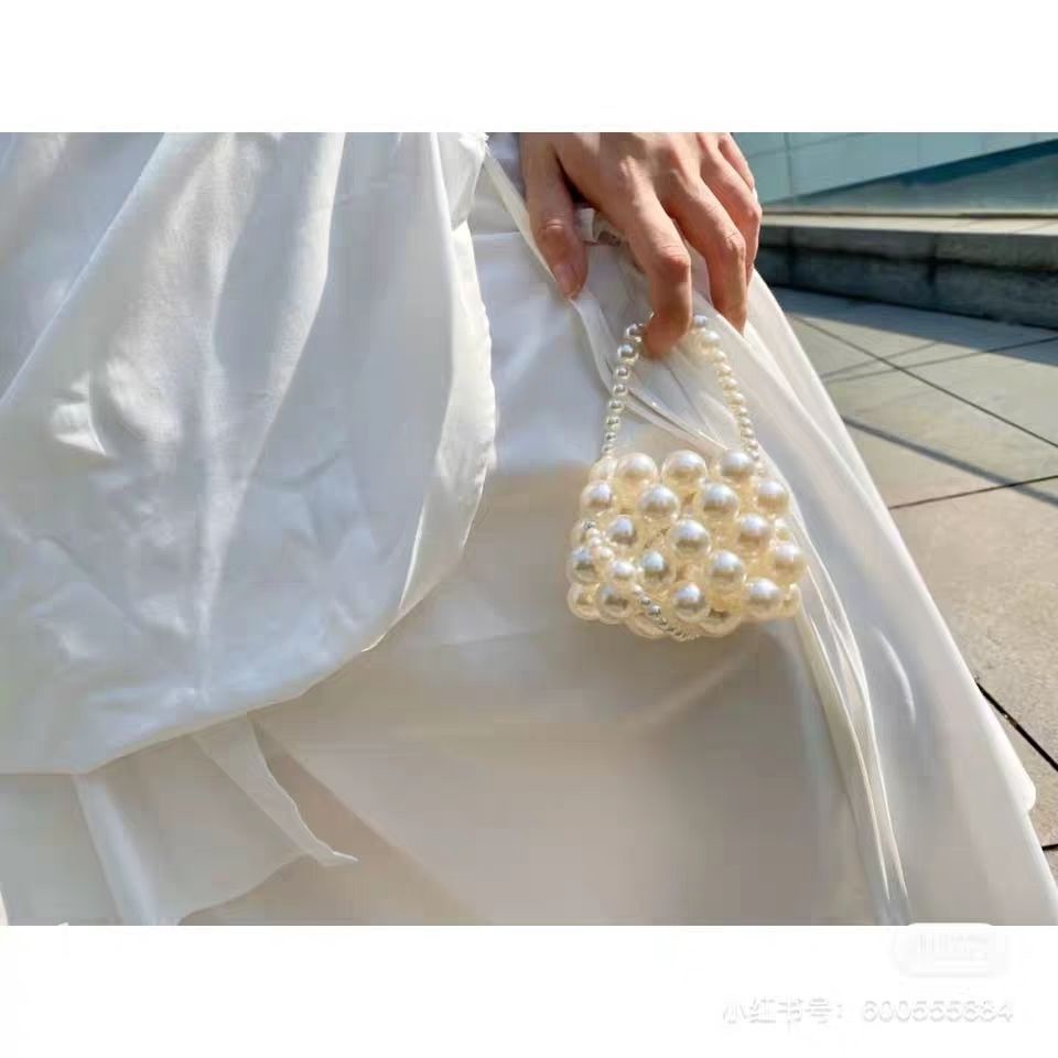 Túi xách mini đính ngọc trai giả dễ thương cho bé gái