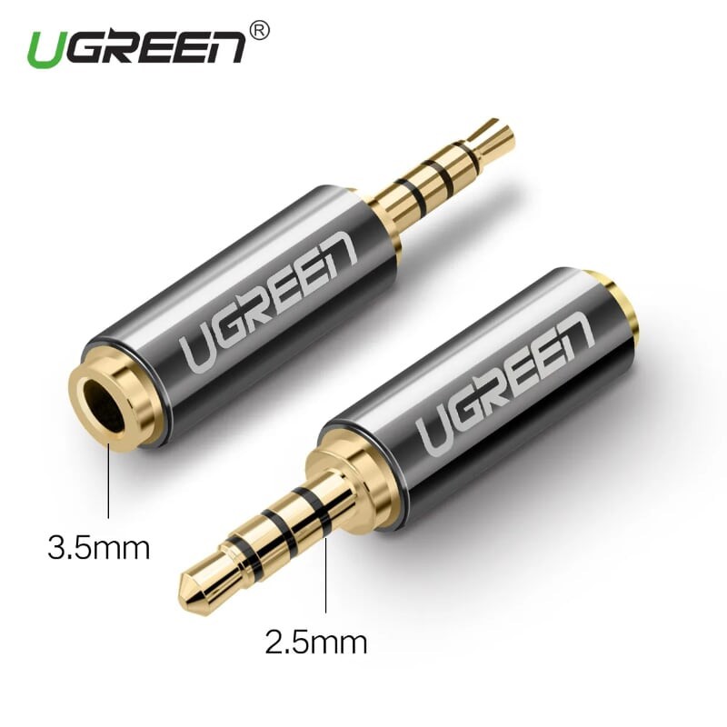 Đầu chuyển Audio 2.5mm sang 3.5mm UGREEN 20501 cao cấp (2.5 đực ra 3.5 đầu lổ)