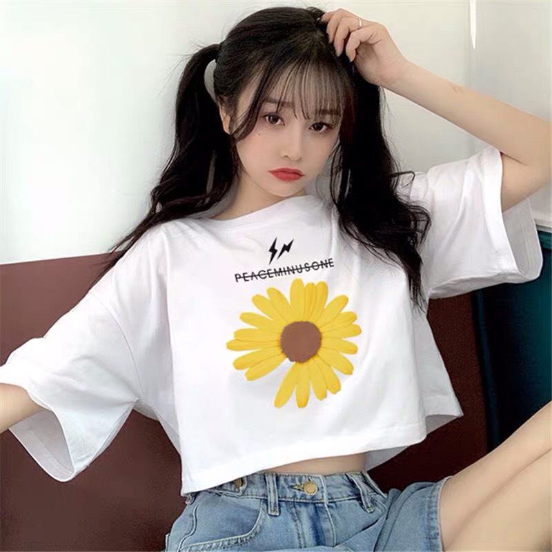 Áo Thun Nữ - Áo Croptop Thời Trang Dáng Rộng Năng Động Thời Trang Siêu Xinh