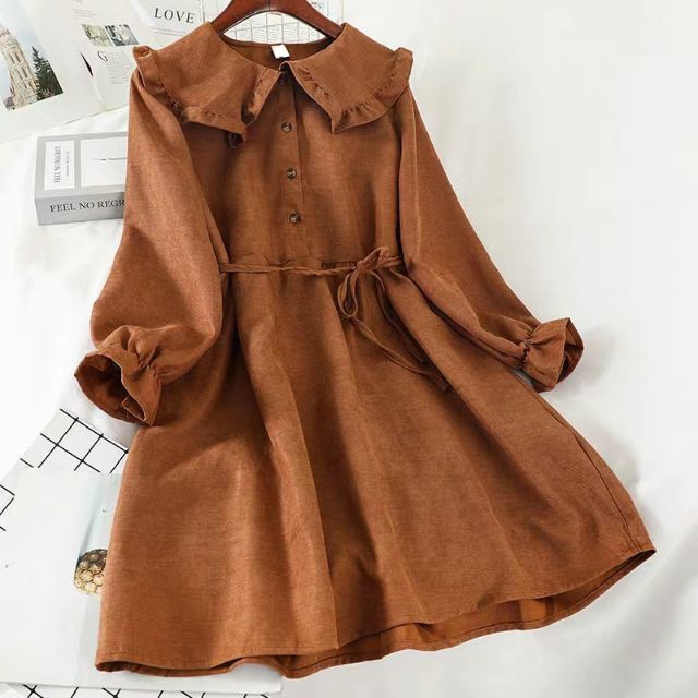 [E'mer Order 💎] V23 Váy Babydoll Cổ Bèo Thời Trang Eo Thắt Nơ Bánh Bèo | BigBuy360 - bigbuy360.vn