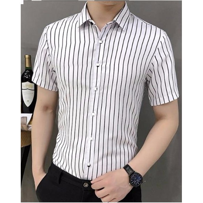 Áo sơ mi nam ngắn tay màu trắng | BigBuy360 - bigbuy360.vn