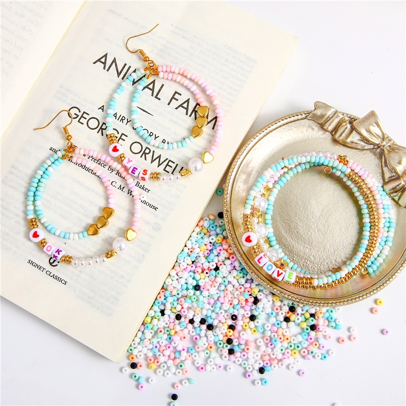 Bộ 660 hạt thủy tinh 3mm màu macaron dùng làm trang sức