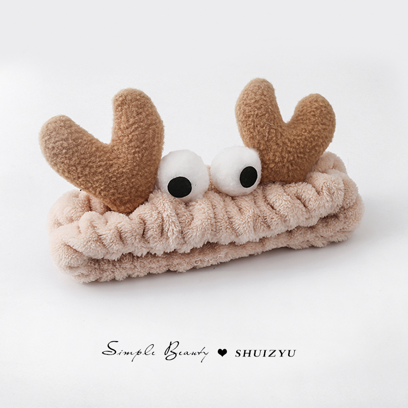 Băng đô phối sừng bông thiết kế đáng yêu phong cách Hàn Quốc