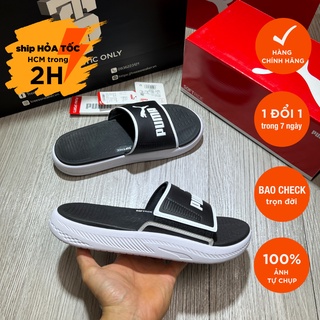 Dép p.u.m-a softride black white full box tag chính hãng