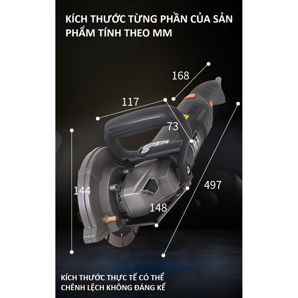 Máy cắt rãnh tường một lưỡi CaoWang CW1332 thi công điện nước công suất mạnh mẽ - nhanh gọn - an toàn