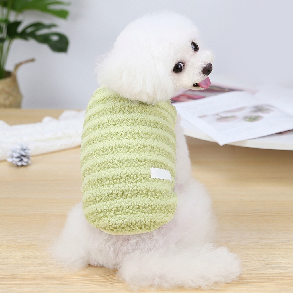 Áo giữ ấm họa tiết kẻ sọc thân thiện với da cho thú cưng