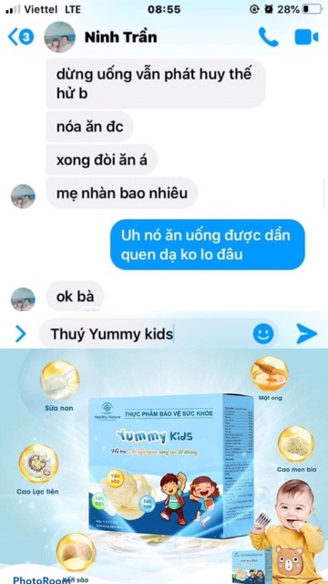 (+Quà) Siro Yến Sào Yummy Kids Giúp Bé Ăn Ngon, Ngủ Ngon, Tăng Cường Sức Đề Kháng 20 Ống/ Hộp