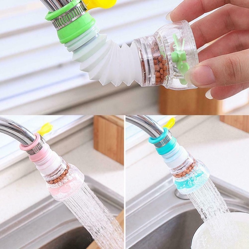 Đầu vòi nước tăng áp 360 độ - Vòi tăng áp lực nước rửa chén bát có khóa cổ dê, cánh quạt
