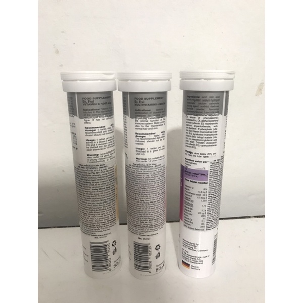 Viên Sủi Bổ Sung Vitamin và Khoáng Chất cho Trẻ Em Dr. Frei SWISS Kids Multivitamins + Calcium (20 Viên]