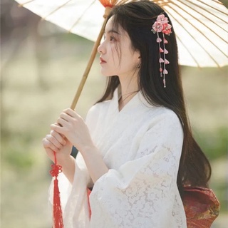Kimono nhật bản trắng tiểu thư