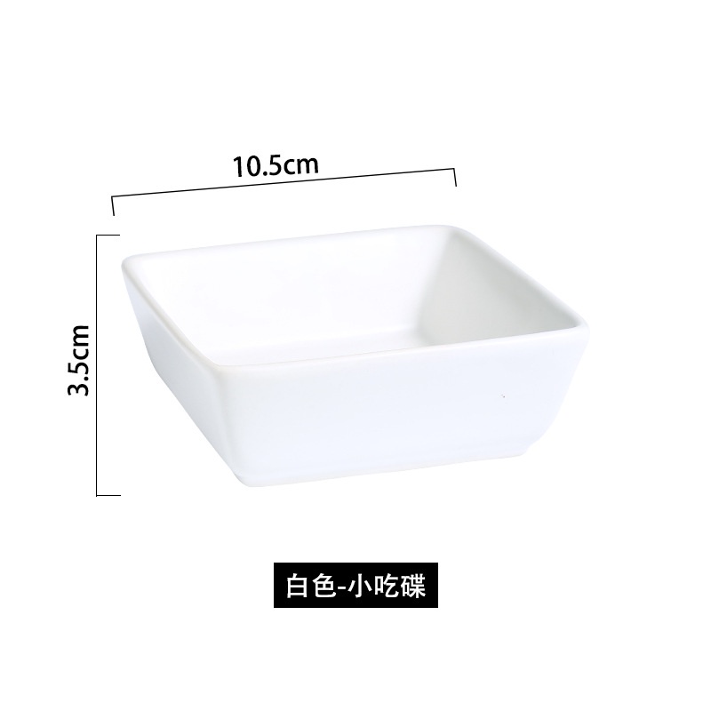 Đĩa Sứ Hình Vuông Đựng Thức Ăn Khô / Tráng Miệng Phong Cách Châu Âu Sang Trọng