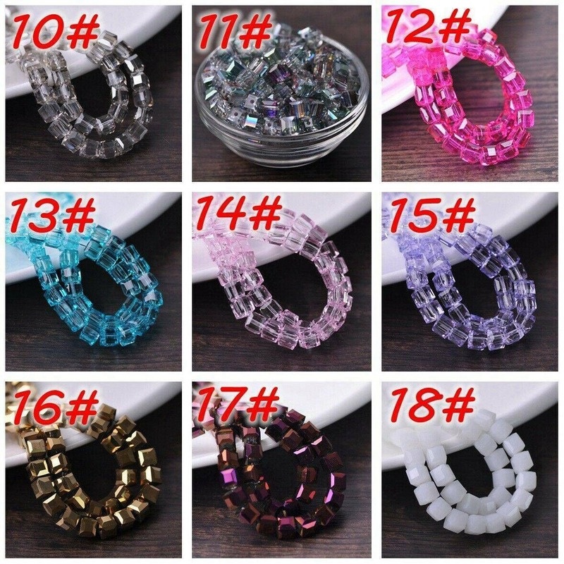 Set 100 Hạt Pha Lê Thủy Tinh 3mm 4mm Làm Trang Sức diy