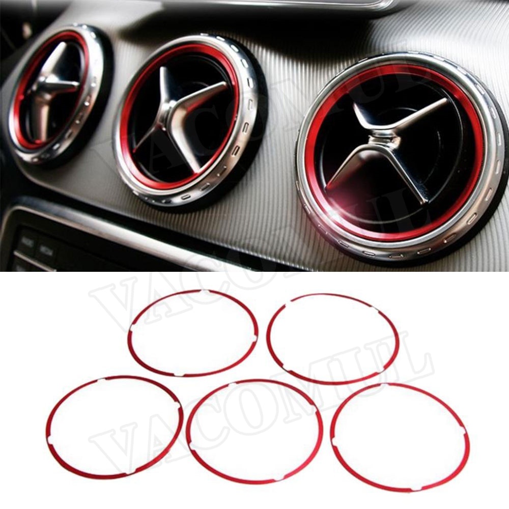 Bộ 5 Vòng Trang Trí Lỗ Thông Gió Máy Điều Hòa Cho Mercedes Benz A B GLA CLA Class W176 W246 C117 X156 AMG