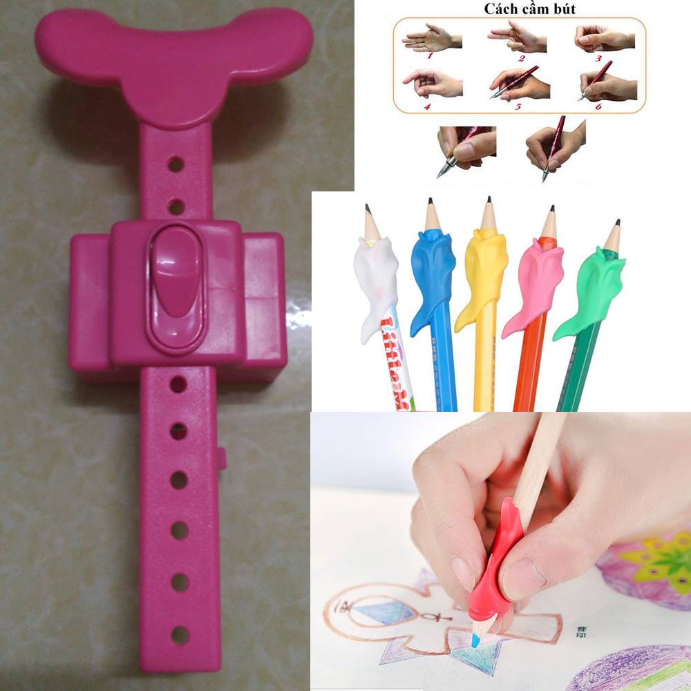 Giá đỡ cằm chống cận thị tặng 05 đầu cầm bút khi viết cho bé