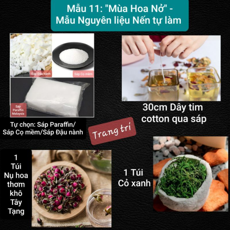 [Chưa có ý tưởng làm Nến] Mẫu trang trí 11: "Mùa Hoa Nở" - Mẫu Nguyên liệu Nến Tự làm