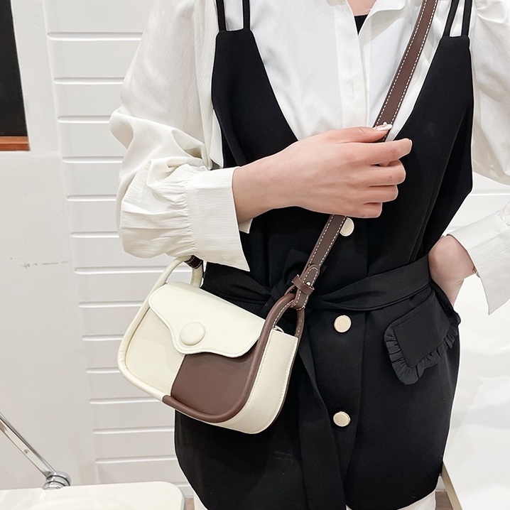 Túi đeo chéo nữ, túi xách đeo vai da mềm vá màu hot hot PK 411