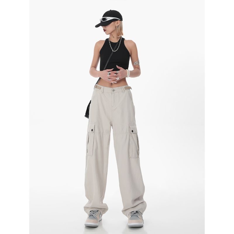 ◙❏∈ Quần Dài Ống Đứng 100% Cotton Nguyên Chất Thời Trang Đường Phố Mỹ Mùa Hè Dành Cho Nam Và Nữ