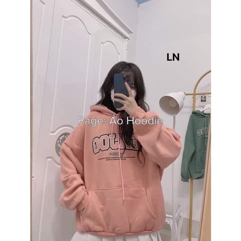Áó hoodie enjog  Áo nỉ cotton form Thụng tay bồng  Áo mũ 2 lớp