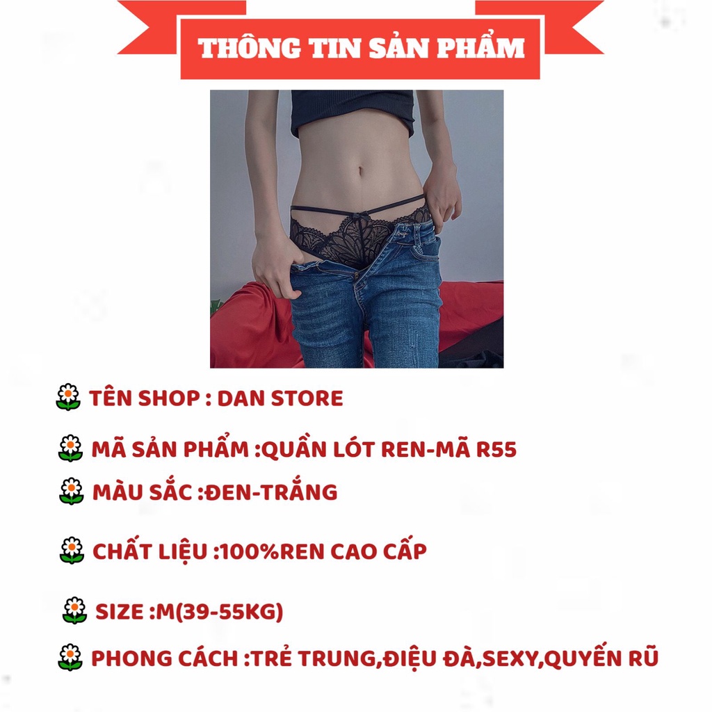 Quần Lót Nữ - Quần Lót Ren Nữ cao cấp Thiết Kế mềm mại đính nơ cá tính sexy DAN STORE MÃ R55