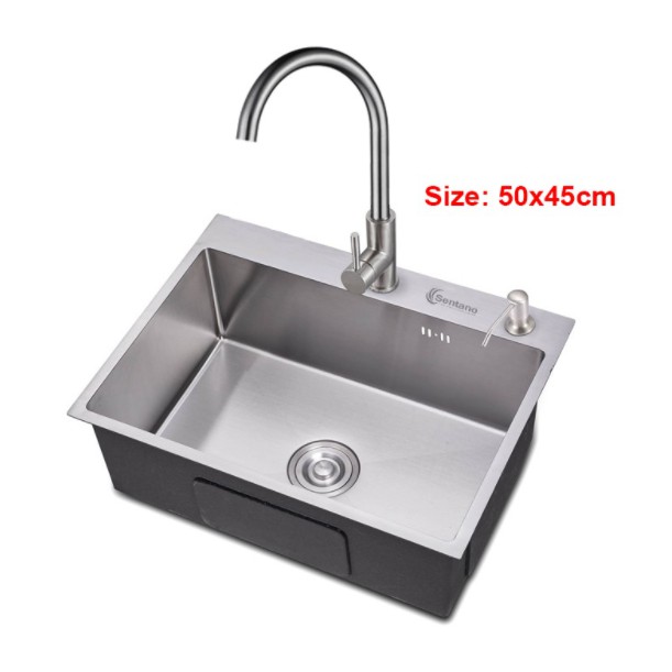 CHẬU RỬA CHÉN VUÔNG 1 HỘC INOX SUS 304 KT 60X45CM CRCV02