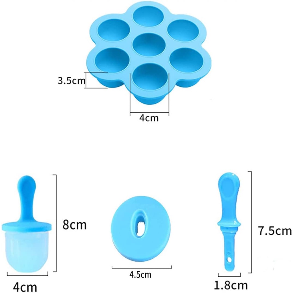 Khuôn Silicone Làm Kem Que 7 Ngăn Tiện Lợi