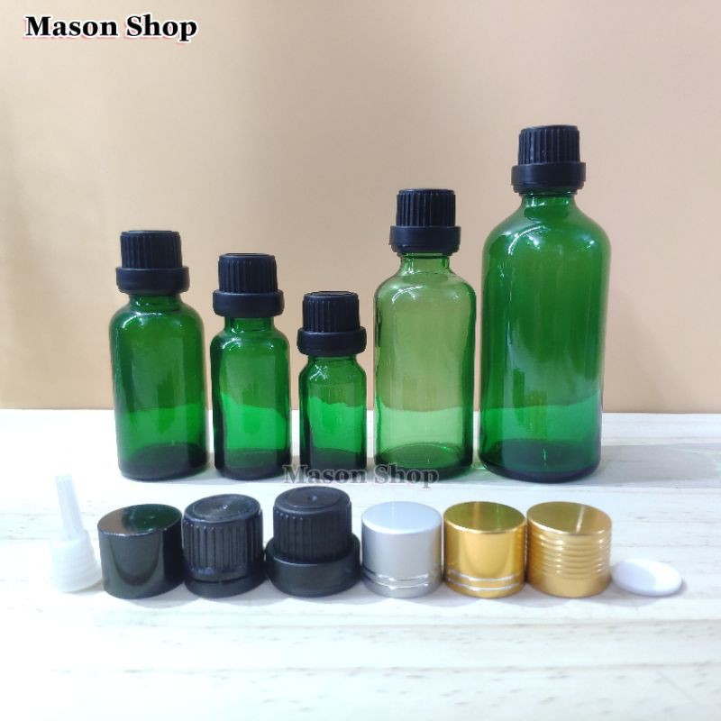 LỌ ĐỰNG TINH DẦU thủy tinh Nắp Vặn NHỎ GIỌT 10ml 20ml 30ml 50ml 100ml VỎ CHAI CHIẾT SERUM MỸ PHẨM Xanh dương/Xanh lá