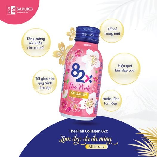 Collagen 82X The Pink Nước Uống Đẹp Da Nội Địa Nhật 1 Chai 100ml - SAKUKO