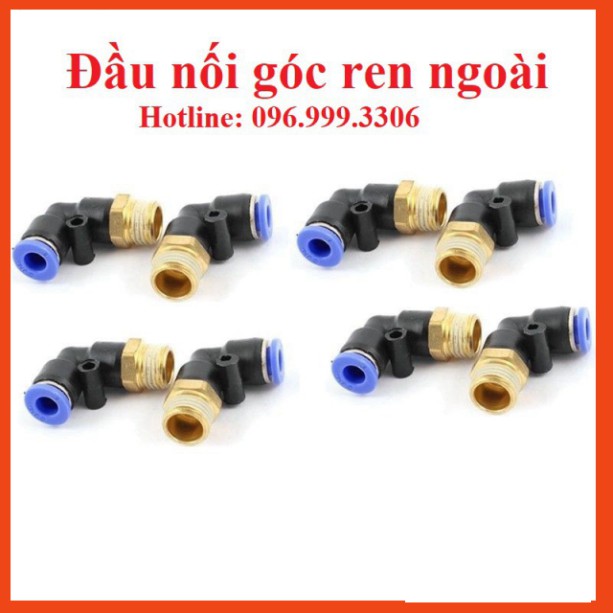 |HÀNG XỊN| ĐẦU NỐI GÓC VUÔNG PL REN NGOÀI KHÍ NÉN, PHUN SƯƠNG ĐẦY ĐỦ KÍCH CỠ ỐNG VÀ REN, , Nối ren nhựa