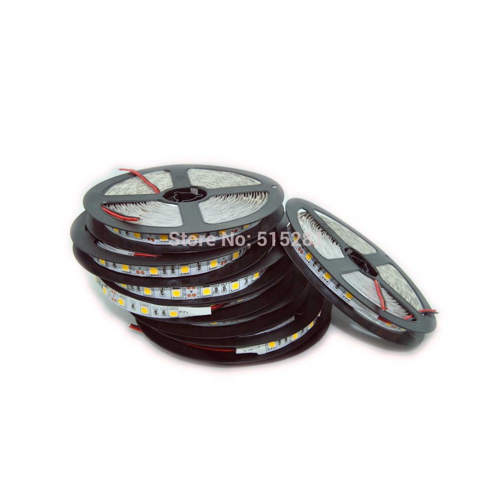 5M Led Strip Light 2835 DC12V 60led/m Led Fiexble Light Lamp Waterproof RGB White Warm White Blue Green Red Ribbon Tape