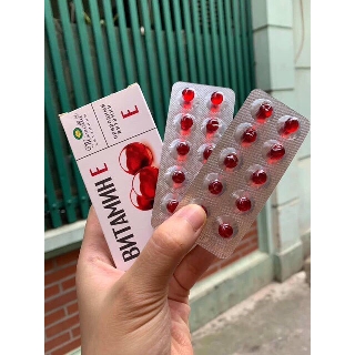 FREESHIP| Vitamin E đỏ Nga Mirrolla dạng vỉ 20 viên 270iu