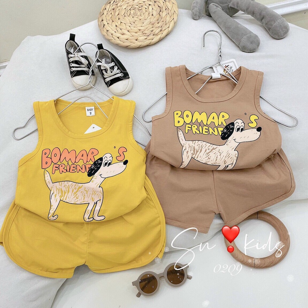 Đồ bộ bé trai hình thú cưng ngộ nghĩnh chất thun cotton cho bé từ 7-18kg (0-3 tuổi)