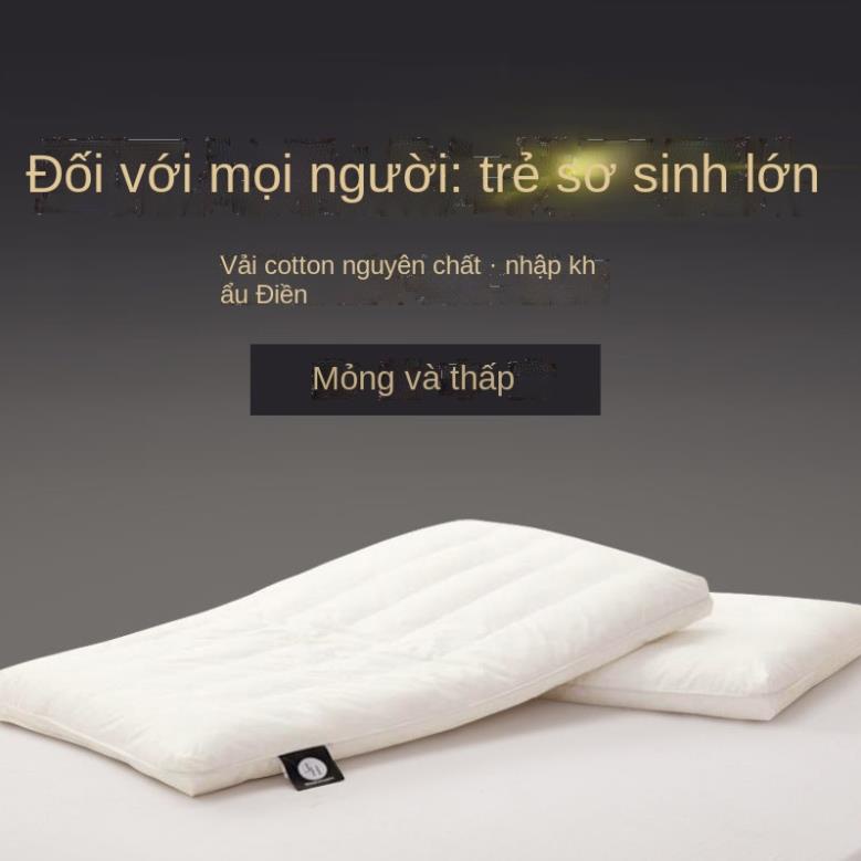 Gối thấp bảo vệ cột sống cổ, người lớn nam, nữ học sinh, đơn mềm và siêu mỏng cho nữ gối nhỏ phẳng ngắn, một cặp chụp 2