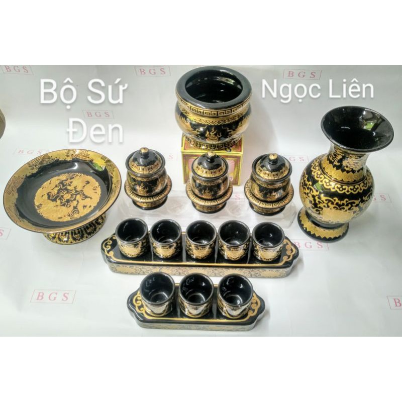 Bộ đồ thờ cúng màu đen cao cấp nhiều chi tiết