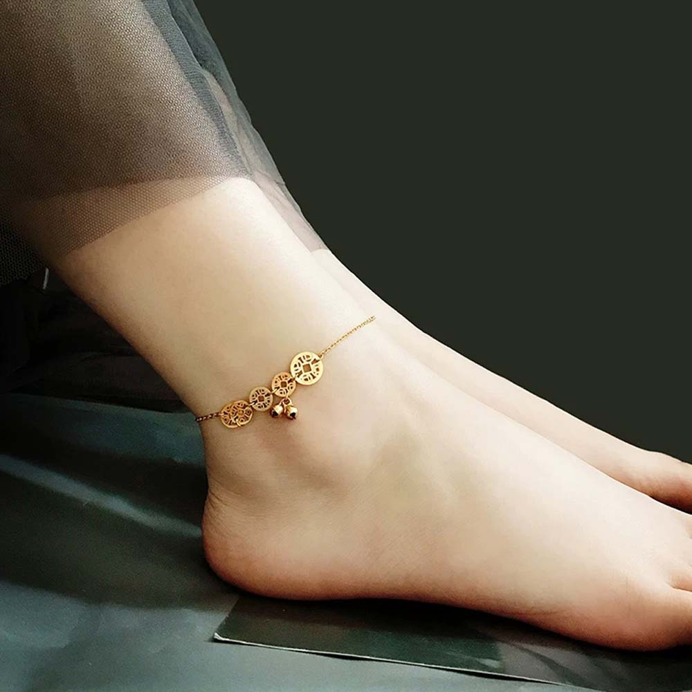 Lắc Chân Mặt Đồng Xu Thời Trang Nữ Tính | BigBuy360 - bigbuy360.vn