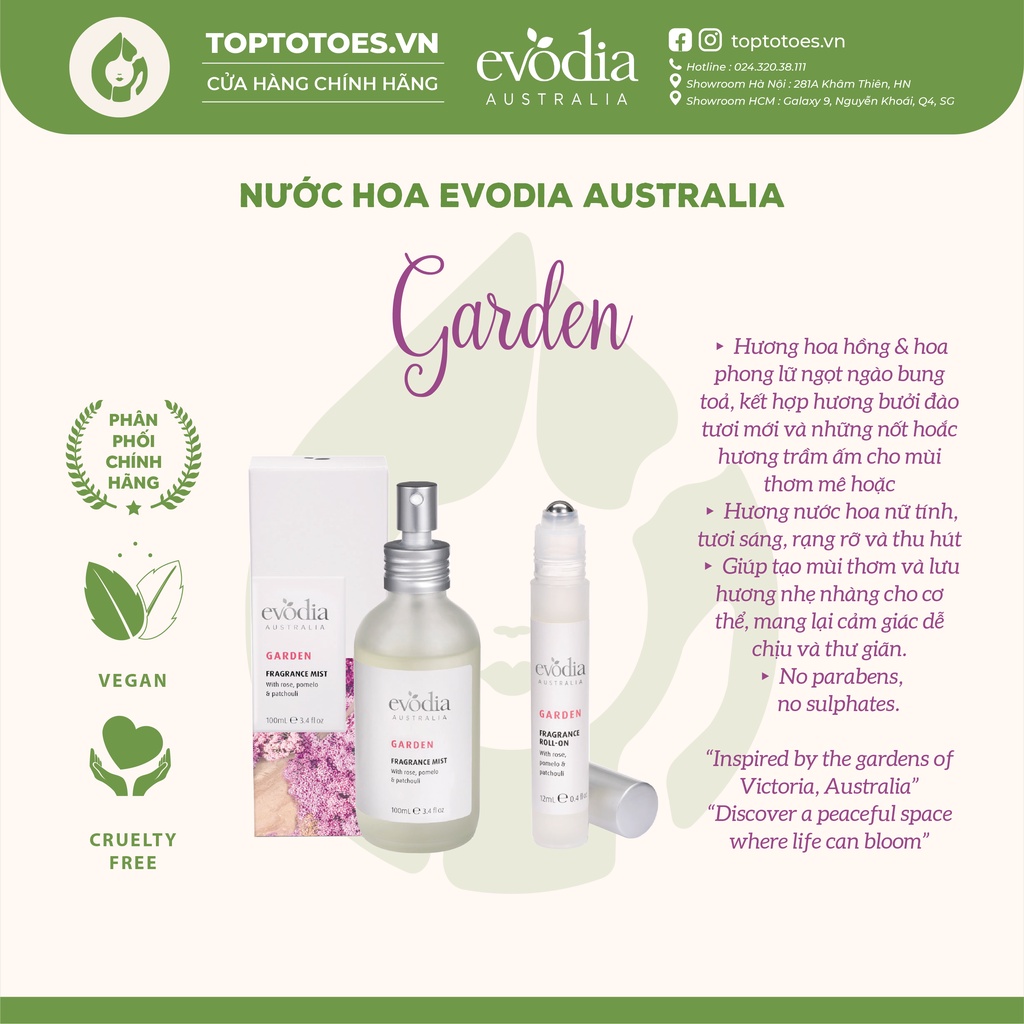 Nước hoa Evodia Australia GARDEN