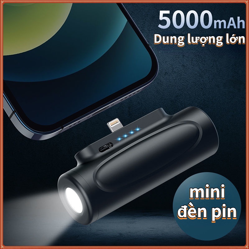 Pin sạc dự phòng mini tiện dụng không dây 5000mah siêu nhẹ nhỏ gọn cầm tay dễ thương bỏ túi mang theo đi du lịch